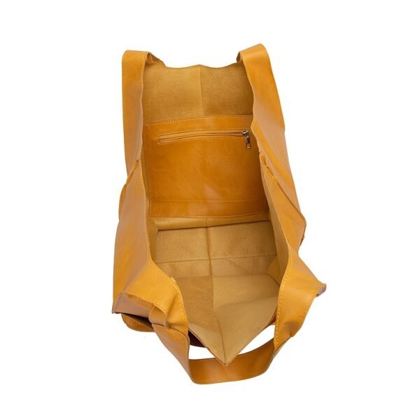 Rretro Big Tote Bag, Solid Color Large-capacity Zipper Shoulder Tote Bags, Multifunction Handbags - Image 8