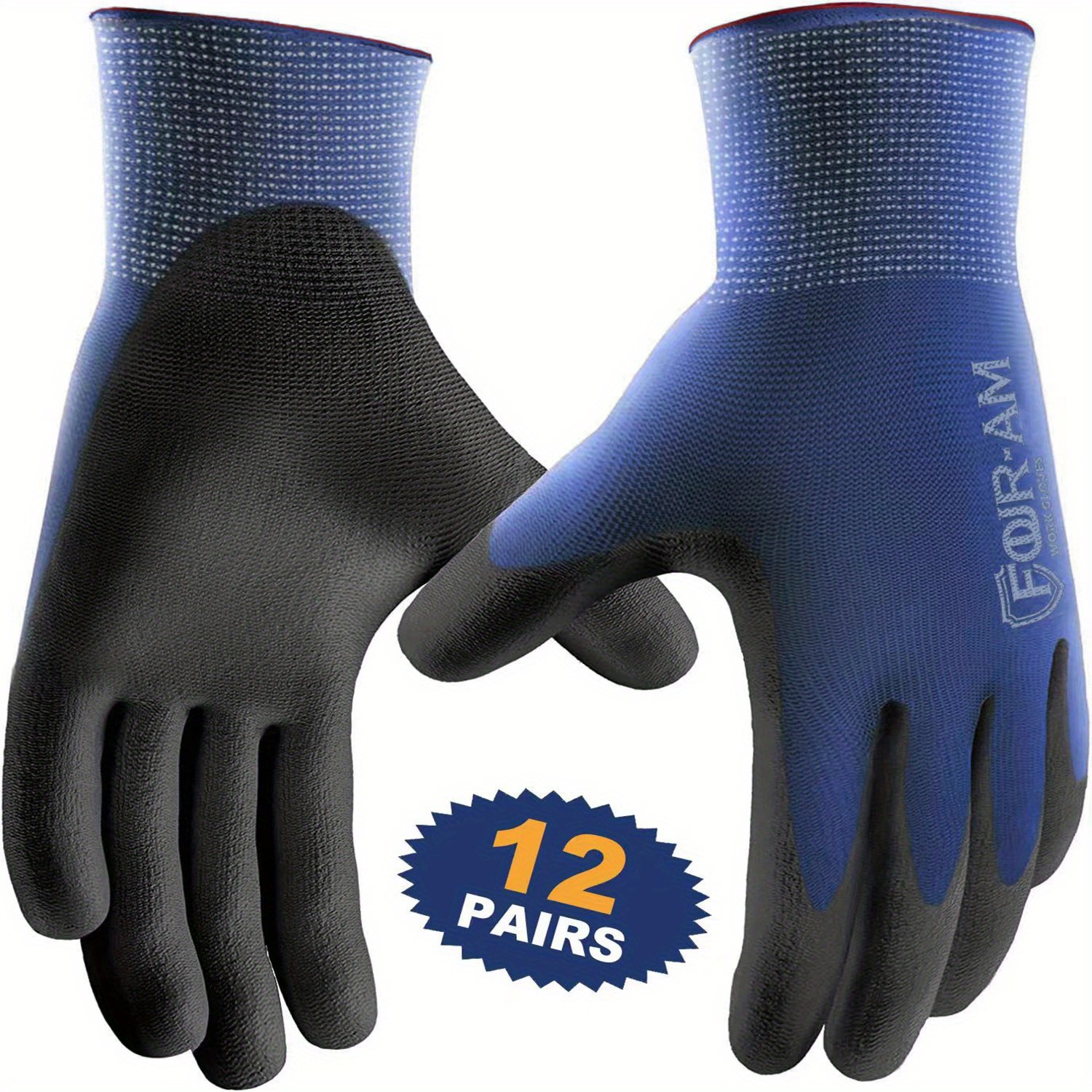 12 Pairs Ultra-Thin Safety Work Gloves - Superior Non-Slip Grip with Comfortable Elastic Knit Wrist Cuff for Effortless Daily Tasks! - Image 7