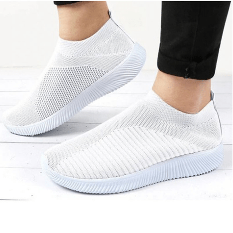 Women's Solid Color Casual Shoes, Lightweight Breathable Slip On Socks Shoes, Low Top Sneakers - Image 94
