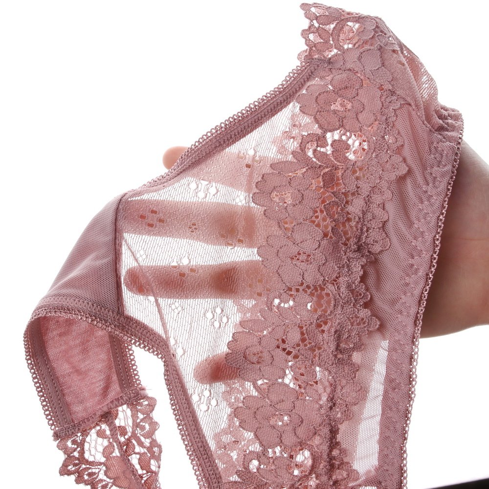 Sexy Brazilian Style Tanga Underwear Women Lace With Mesh Bikini Hipster Panty Breathable Transparent Low Waist Lingerie 5PCS/LOT - Image 8