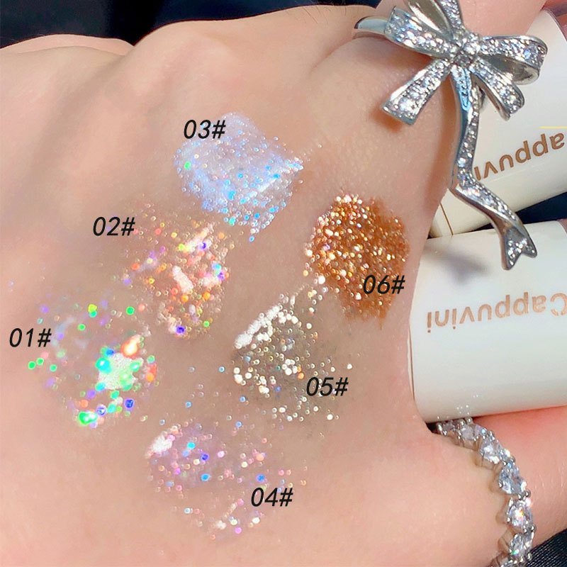 6 Colors Liquid Eyeshadow Palette - Waterproof, Long-Lasting, Highly Pigmented Highlight Sequins Glitter Eye Shadow Makeup for Music Festival, Party, and Night Out - Easy to Apply, Blendable, and Cruelty-Free - Image 15