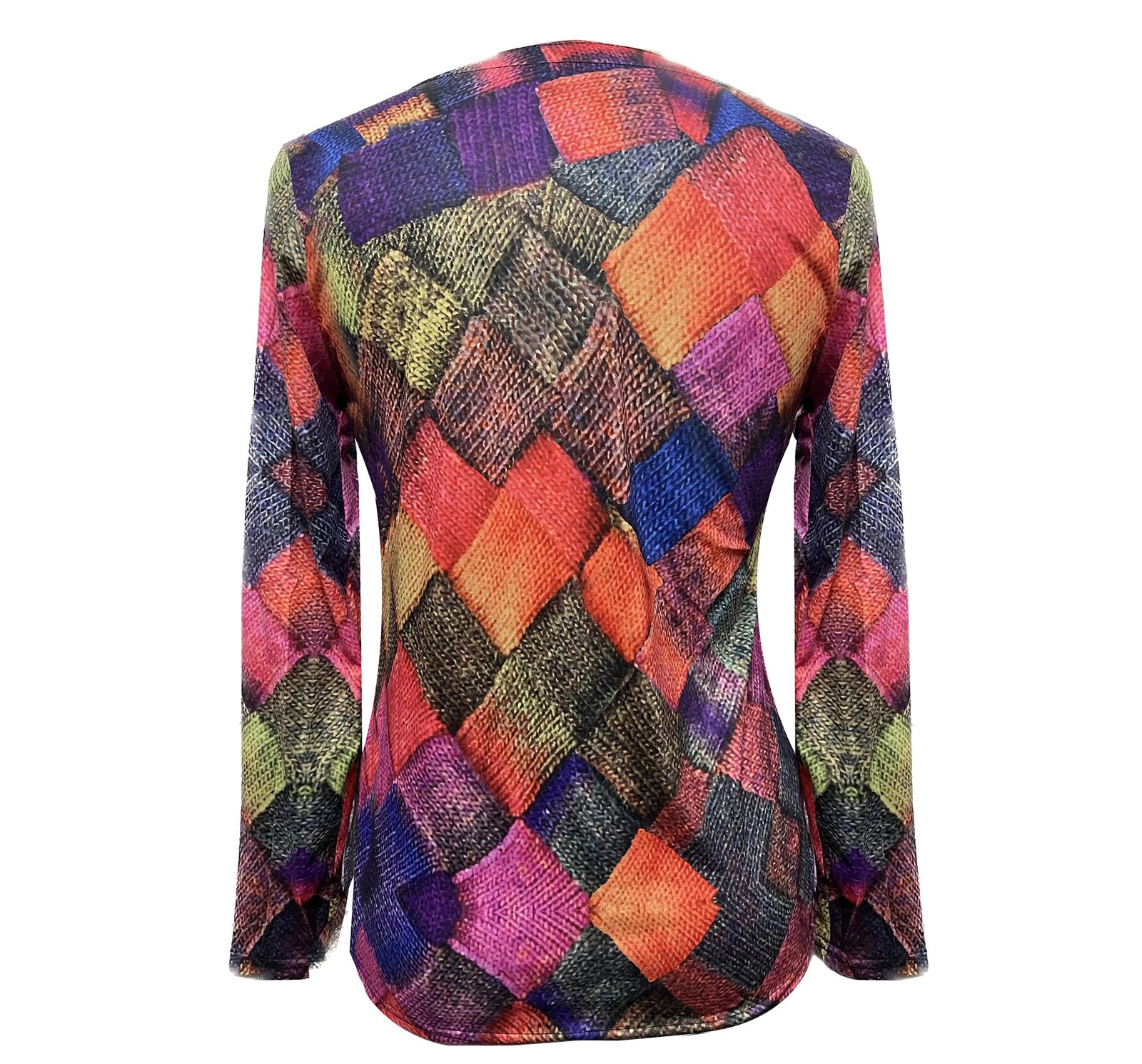 Vibrant Floral Print Long Sleeve V Neck Slim Fit T-Shirt - Soft Medium Stretch Polyester Fabric, Machine Washable, Casual Loose Style for Spring and Fall - Womens Fashion Tops - Image 15
