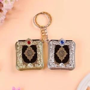 Mini Muslim Keychain Quran Book Car Bag Pendant Key Ring English Religious Miniature Paper Spiritual Christian Jesus Cover Gift
