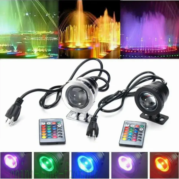 Waterproof RGB LED Spotlight 10W 15W Underwater LED Floodlight for Fountain Pool Aquarium 85-265V EU/US Plug Outdoor Garden Lamp - Image 16
