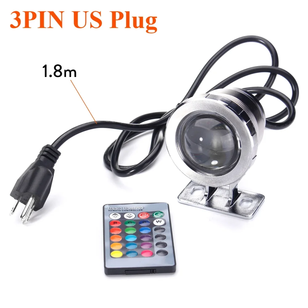 Waterproof RGB LED Spotlight 10W 15W Underwater LED Floodlight for Fountain Pool Aquarium 85-265V EU/US Plug Outdoor Garden Lamp - Image 8