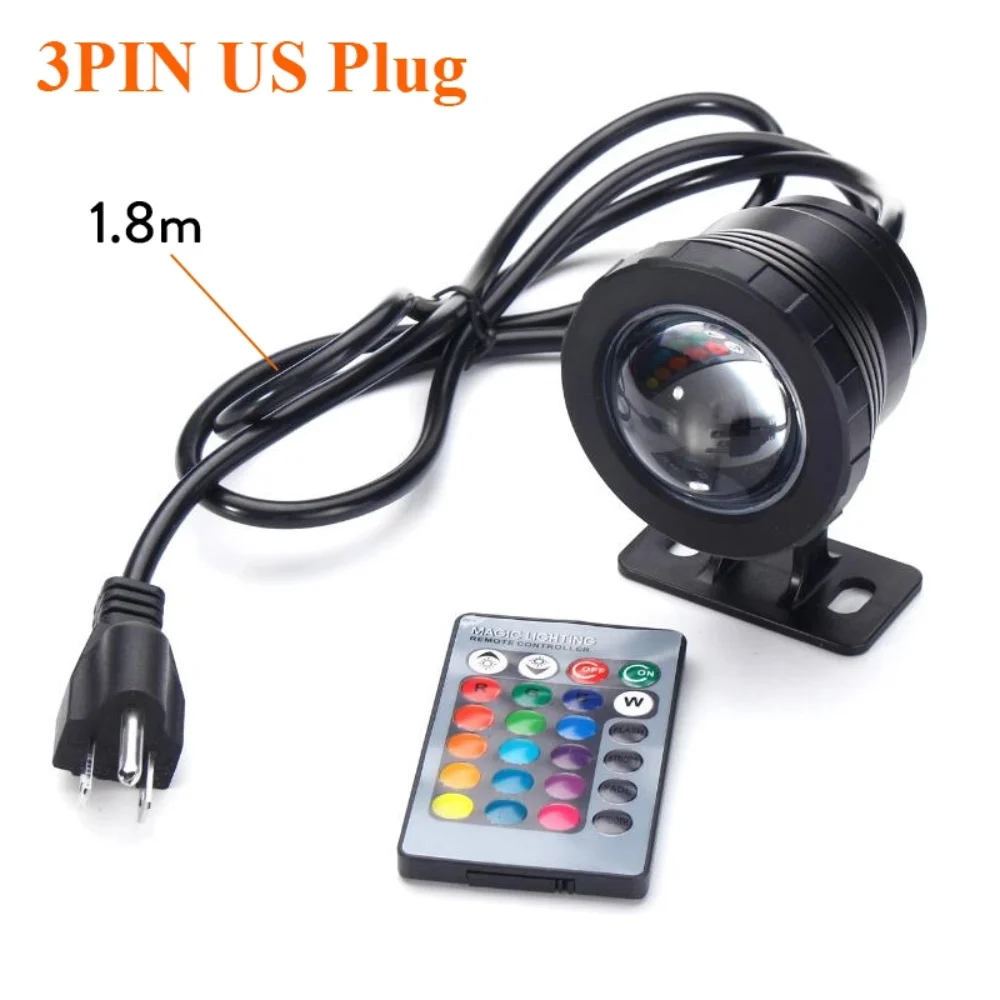 Waterproof RGB LED Spotlight 10W 15W Underwater LED Floodlight for Fountain Pool Aquarium 85-265V EU/US Plug Outdoor Garden Lamp - Image 12
