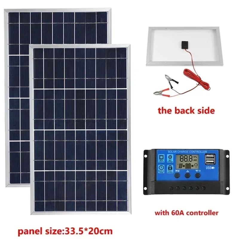 Outdoor Solar Panel 600W 12V Polycrystalline USB Power Portable Rechargeable Solar Cell Solar Generator for Home Lighting Camp - Image 7