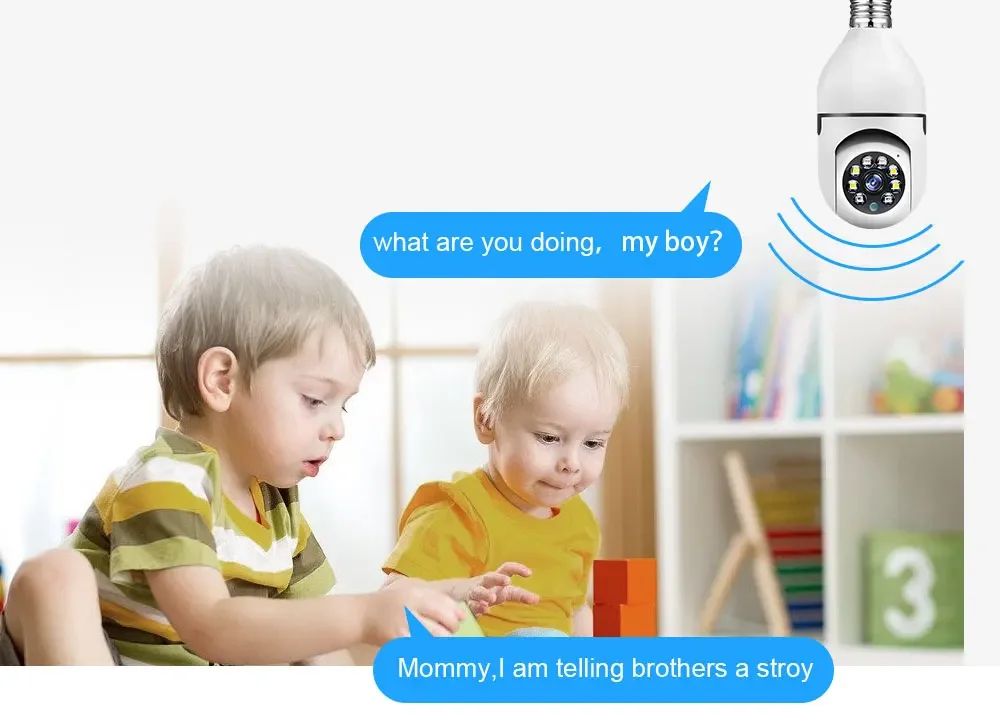 E27 Bulb WIFI Camera Night Vision Surveillance Cameras 8MP Automatic Human Tracking 4X Digital Zoom Video home Security Monitor - Image 16