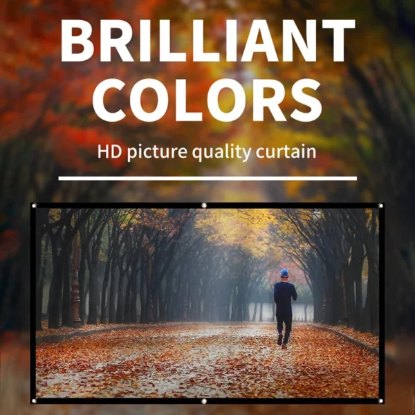 16:9 Portable Projector Screen Simple Projector Curtain 72/84/100/120/150 inch HD Display Screen Home Cinema Theater Movie Home - Image 2