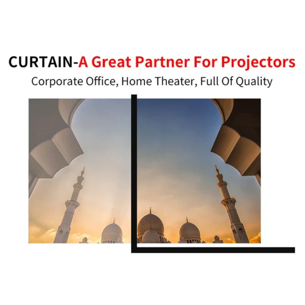 16:9 Portable Projector Screen Simple Projector Curtain 72/84/100/120/150 inch HD Display Screen Home Cinema Theater Movie Home - Image 5