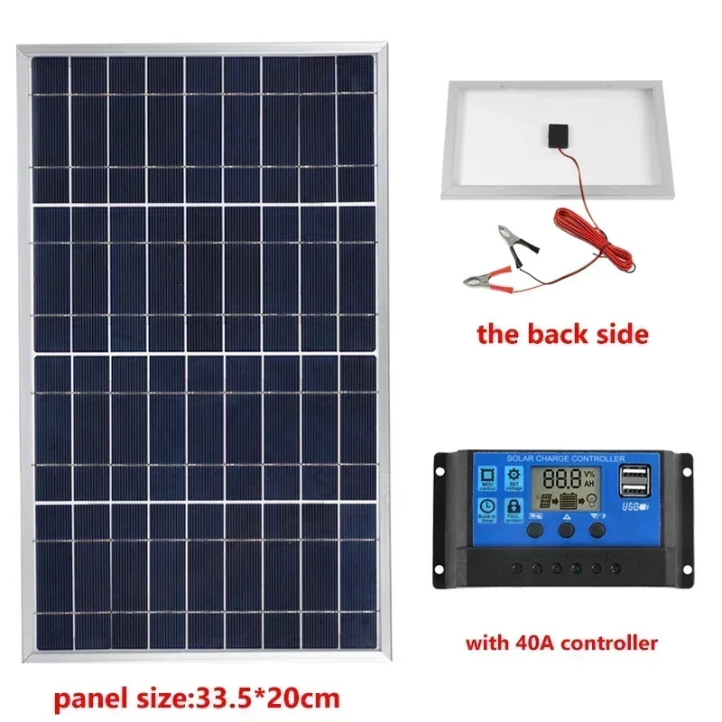 Outdoor Solar Panel 600W 12V Polycrystalline USB Power Portable Rechargeable Solar Cell Solar Generator for Home Lighting Camp - Image 7