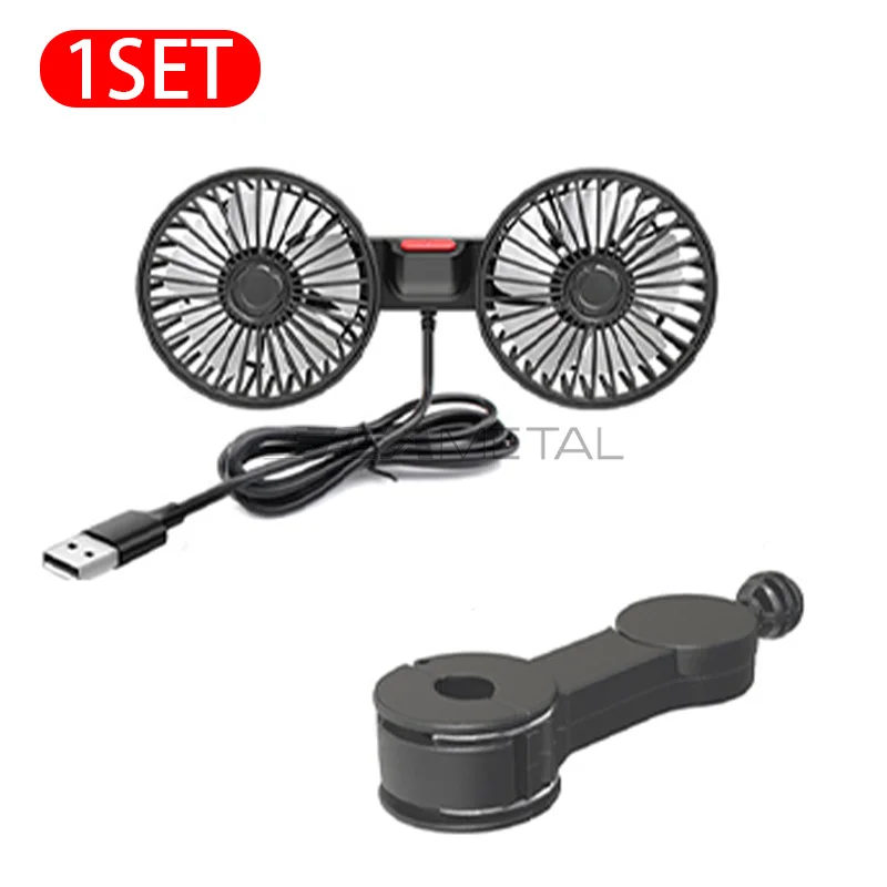 SEAMETAL 3-speed Car Seat Back Cooling Fan USB Charge Dual Head Fan 360 Degree Rotation Neck Cooler for Summer Car Accessories - Image 7