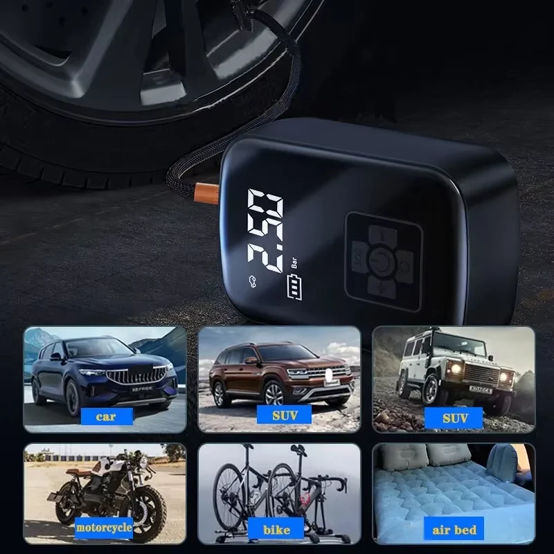 Wireless And Wired Car Air Compressor Electric Tire Inflator Pump for Motorcycle Bicycle Boat AUTO Tyre Balls - Image 3