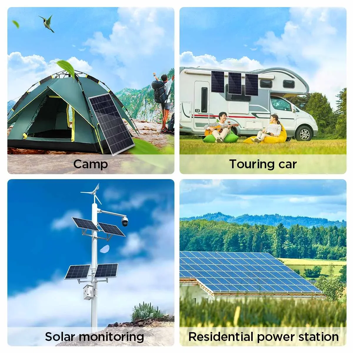 300W 12V Solar Panel Kit Complete Polycrystalline USB Power Portable Outdoor Rechargeable Solar Cell Solar Generator for Home - Image 12