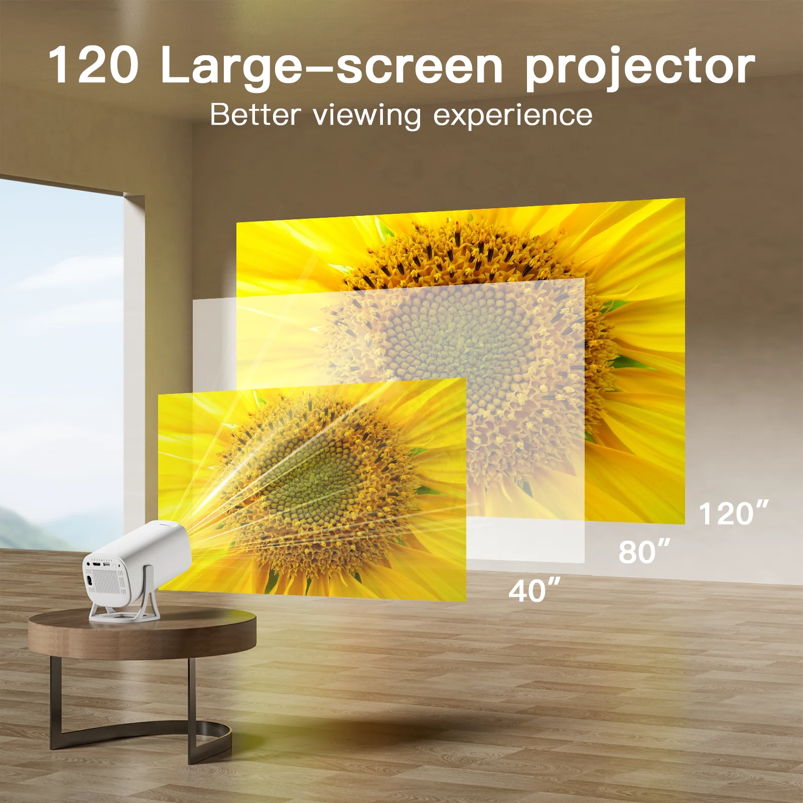 Salange S40 Smart Projector Digital Android11 Support 4K 1080P WiFi6 BT5.4 Allwinner H713 1280*720P Auto Keystone Pocket Beamer - Image 5