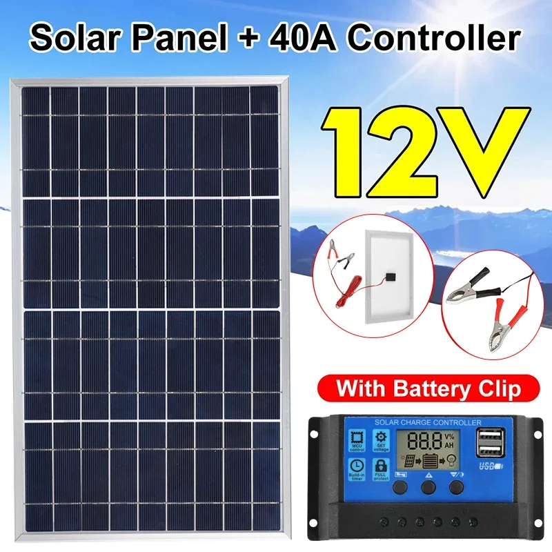 Outdoor Solar Panel 600W 12V Polycrystalline USB Power Portable Rechargeable Solar Cell Solar Generator for Home Lighting Camp - Image 18