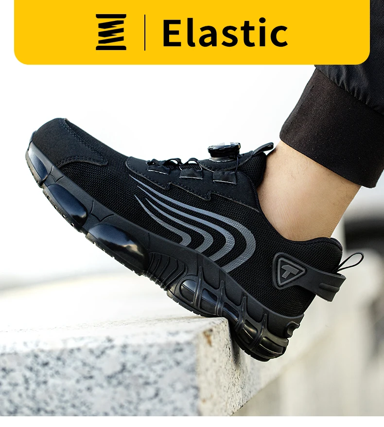 Rotary button new safety shoes for men, anti-impact and anti-piercing work shoes, fashionable men's sports shoes, and safety pro - Image 17