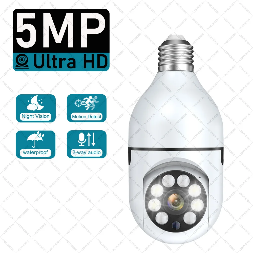 E27 Bulb WIFI Camera Night Vision Surveillance Cameras 8MP Automatic Human Tracking 4X Digital Zoom Video home Security Monitor - Image 10