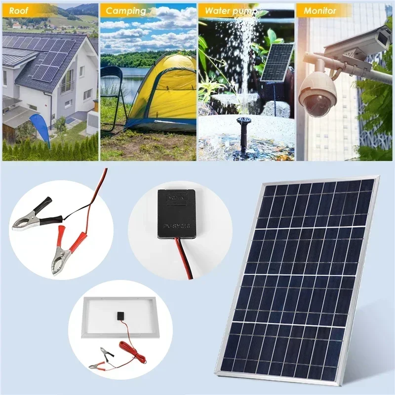 Outdoor Solar Panel 600W 12V Polycrystalline USB Power Portable Rechargeable Solar Cell Solar Generator for Home Lighting Camp - Image 2