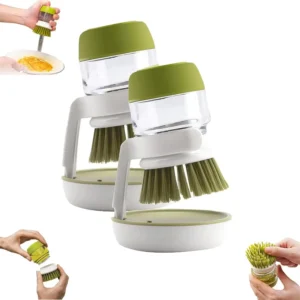 Kitchen Wash Pot Dish Brush with Dispenser Liquid Filling By Pressing Does Not Hurt Pan Automatic Hydraulic Cleaning Brushes