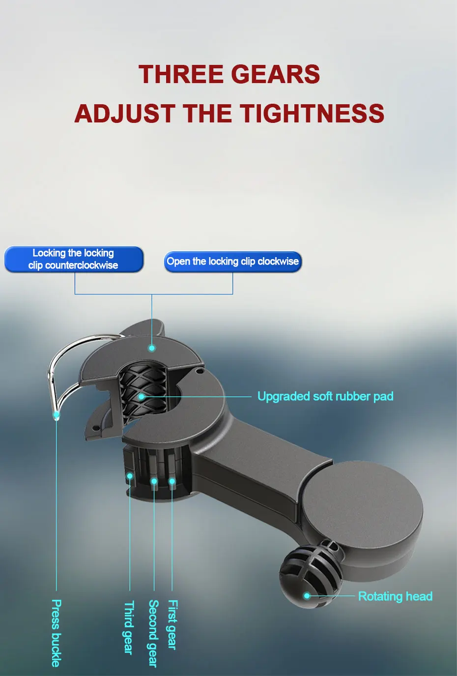 SEAMETAL 3-speed Car Seat Back Cooling Fan USB Charge Dual Head Fan 360 Degree Rotation Neck Cooler for Summer Car Accessories - Image 10