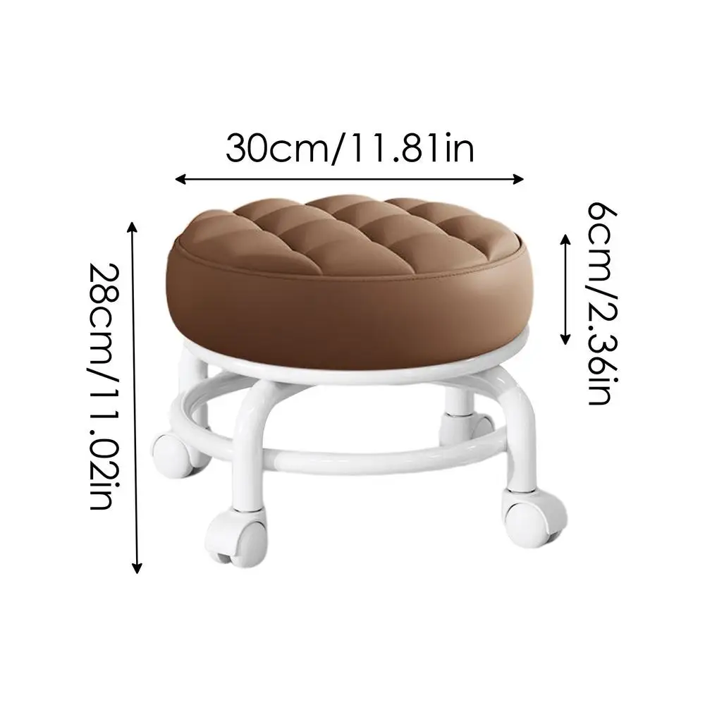 Pulley Low Stool Universal Wheel Small Stool Seat with Wheels children Multi-functional Shoe Changing Stool round Stool - Image 10