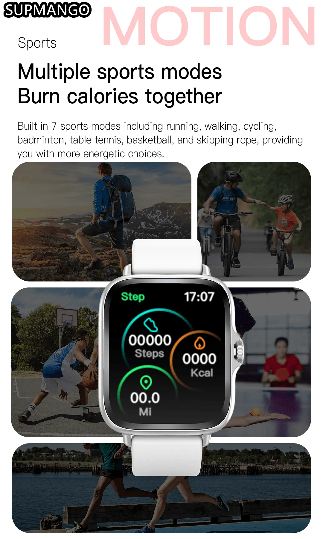 T166X Smart Watch Men and Women Fitness Sports Watch Real Pedometer Full Touch Screen Bluetooth Call Digital Smart Watch - Image 18