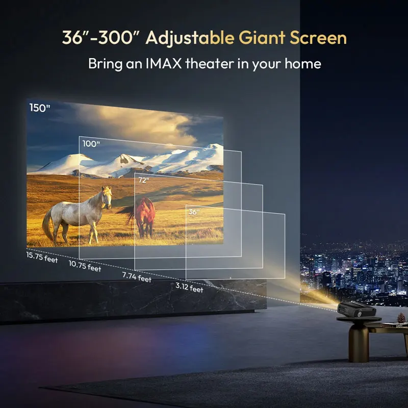 1080P 4K Home Theater Projector with Screen Smart Bluetooth Projectors Wifi Wireless Project Full Ultra Video Projection Device - Image 14