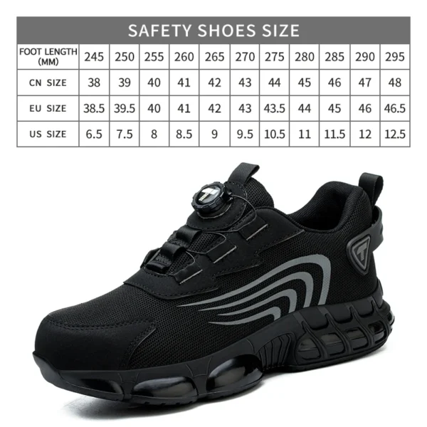 Rotary button new safety shoes for men, anti-impact and anti-piercing work shoes, fashionable men's sports shoes, and safety pro - Image 8