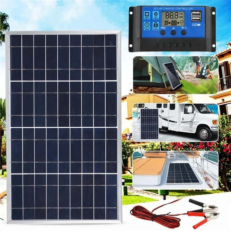 Outdoor Solar Panel 600W 12V Polycrystalline USB Power Portable Rechargeable Solar Cell Solar Generator for Home Lighting Camp - Image 21