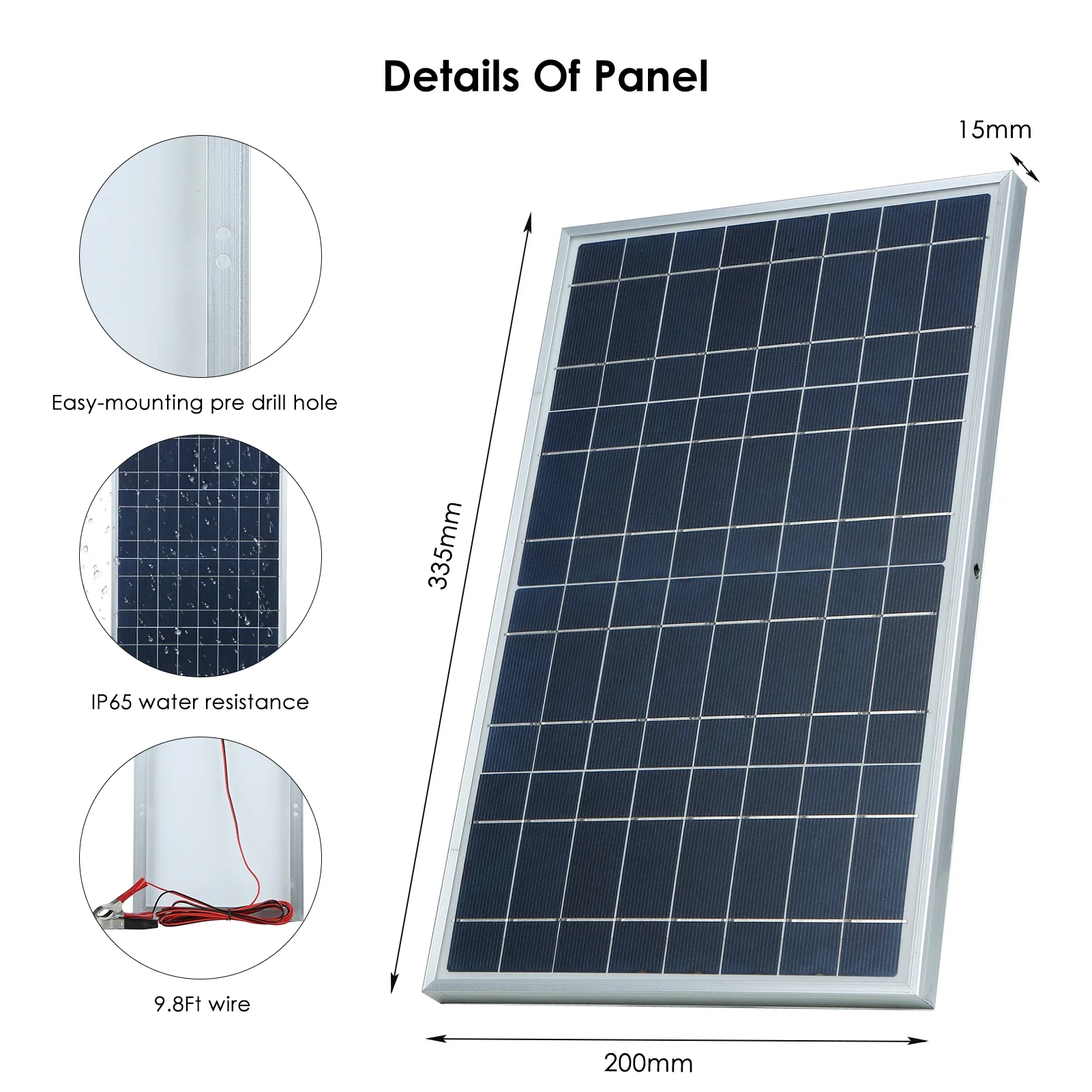 300W 12V Solar Panel Kit Complete Polycrystalline USB Power Portable Outdoor Rechargeable Solar Cell Solar Generator for Home - Image 3