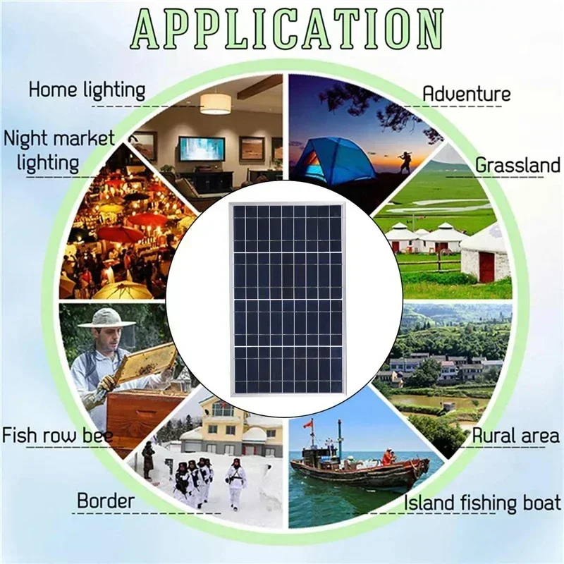 Outdoor Solar Panel 600W 12V Polycrystalline USB Power Portable Rechargeable Solar Cell Solar Generator for Home Lighting Camp - Image 25