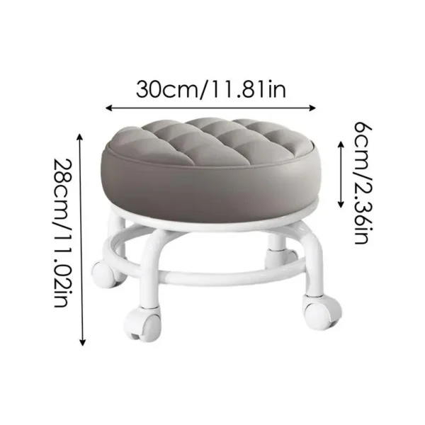 Pulley Low Stool Universal Wheel Small Stool Seat with Wheels children Multi-functional Shoe Changing Stool round Stool - Image 6