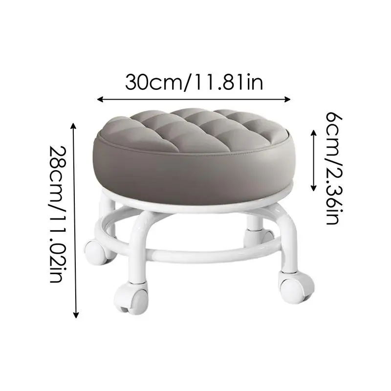 Pulley Low Stool Universal Wheel Small Stool Seat with Wheels children Multi-functional Shoe Changing Stool round Stool - Image 6
