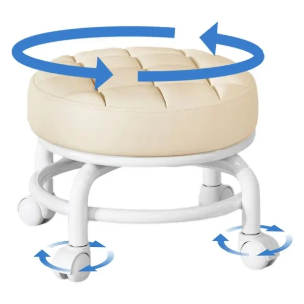 Pulley Low Stool Universal Wheel Small Stool Seat with Wheels children Multi-functional Shoe Changing Stool round Stool