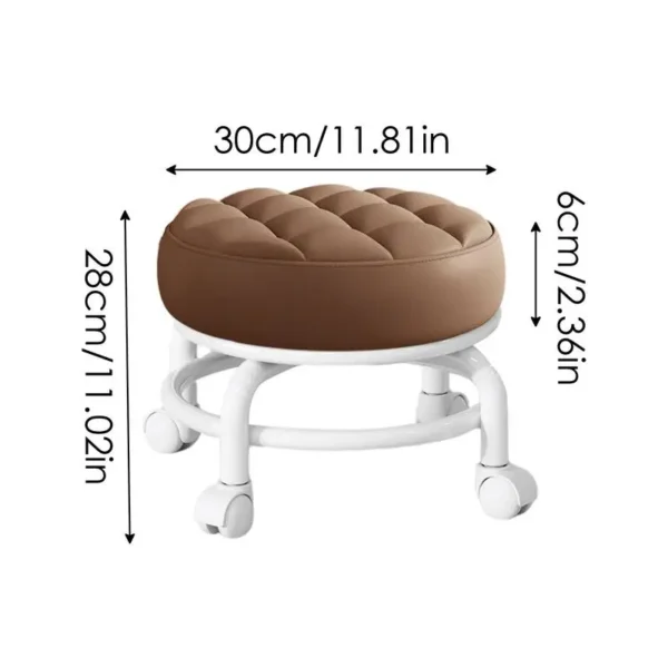 Pulley Low Stool Universal Wheel Small Stool Seat with Wheels children Multi-functional Shoe Changing Stool round Stool - Image 5