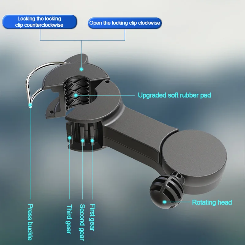 SEAMETAL 3-speed Car Seat Back Cooling Fan USB Charge Dual Head Fan 360 Degree Rotation Neck Cooler for Summer Car Accessories - Image 3