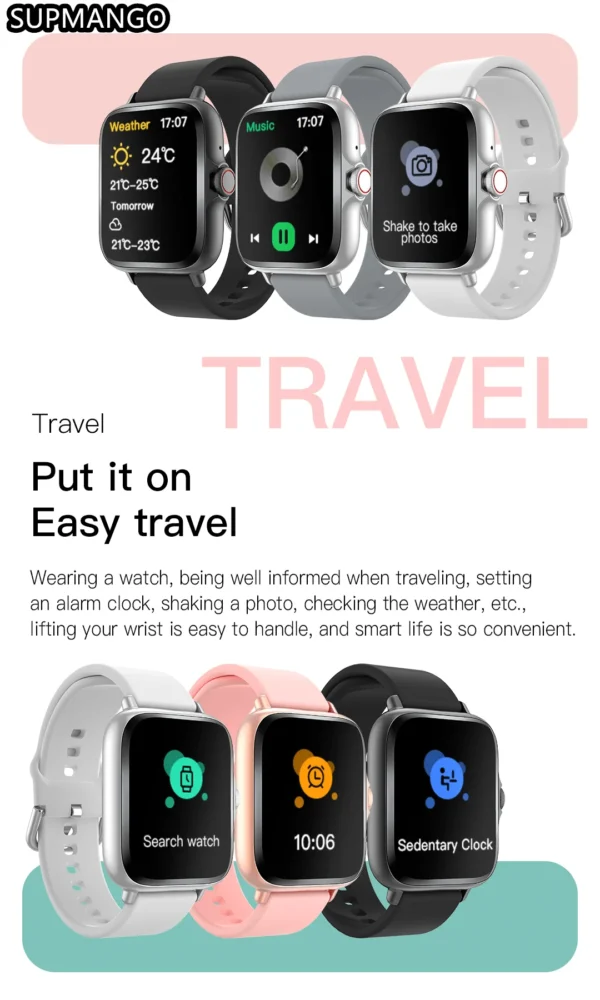 T166X Smart Watch Men and Women Fitness Sports Watch Real Pedometer Full Touch Screen Bluetooth Call Digital Smart Watch - Image 13