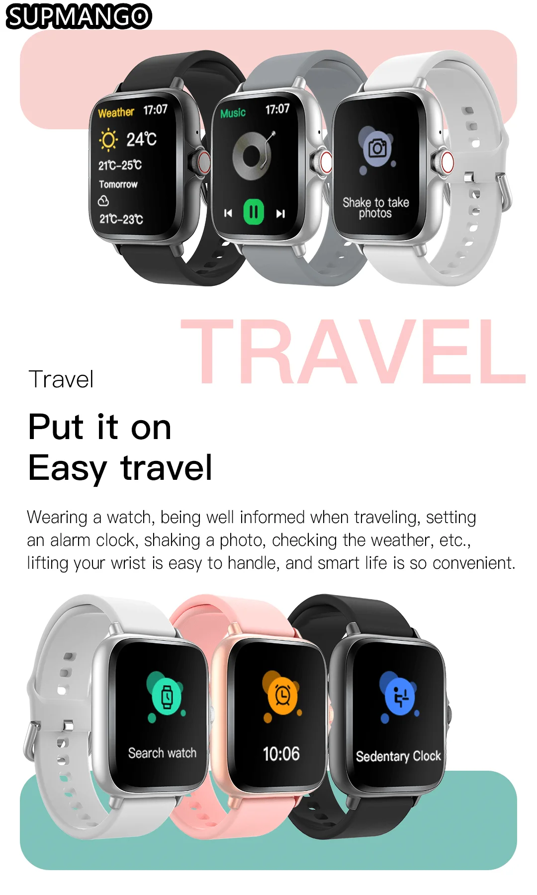 T166X Smart Watch Men and Women Fitness Sports Watch Real Pedometer Full Touch Screen Bluetooth Call Digital Smart Watch - Image 13