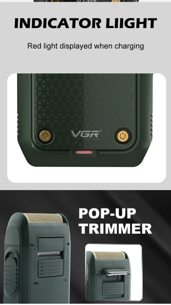 VGR 353 Razor Electric Shaver Professional Hair Trimmer Rechargeable Razors Portable Beard Trimmer Mini Hair Shaver for Men - Image 18