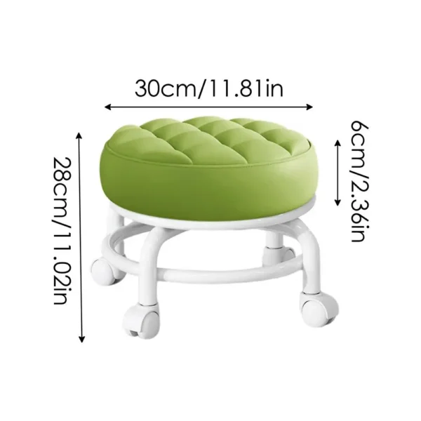 Pulley Low Stool Universal Wheel Small Stool Seat with Wheels children Multi-functional Shoe Changing Stool round Stool - Image 7
