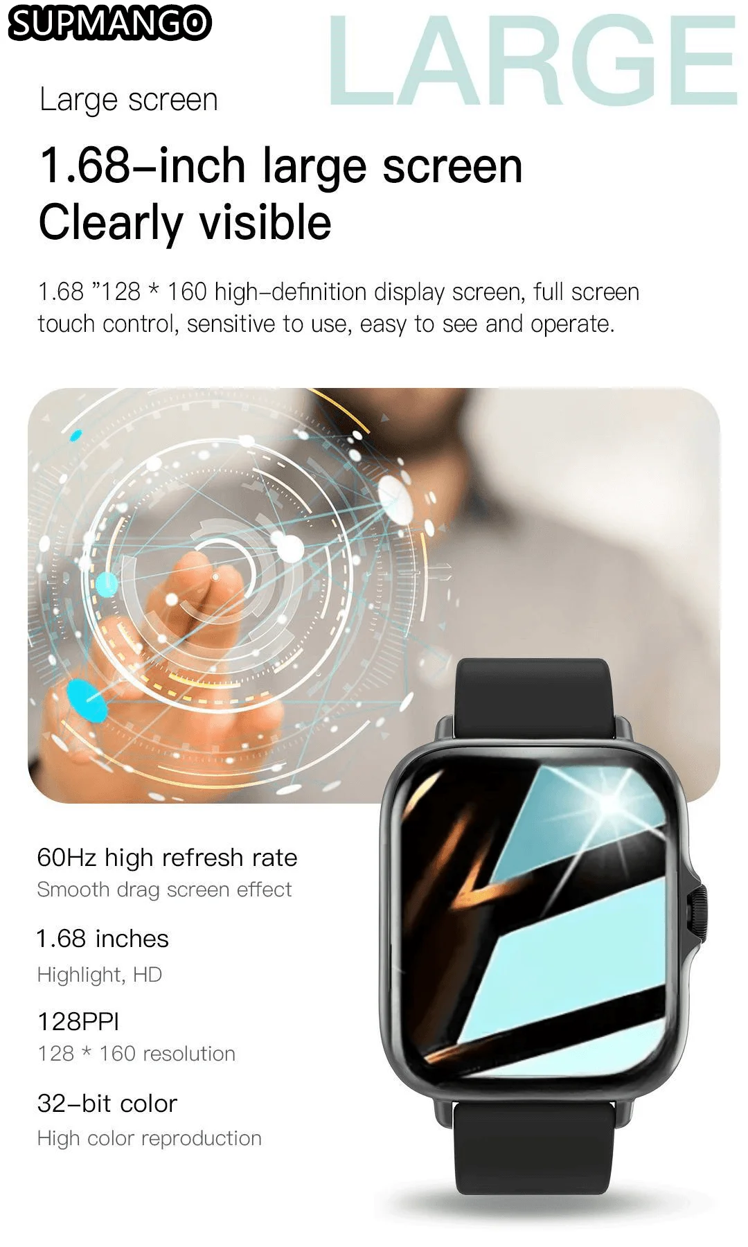 T166X Smart Watch Men and Women Fitness Sports Watch Real Pedometer Full Touch Screen Bluetooth Call Digital Smart Watch - Image 12