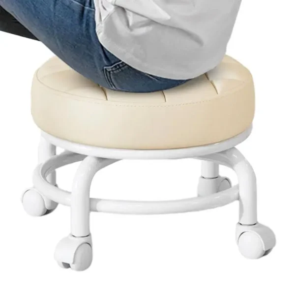 Pulley Low Stool Universal Wheel Small Stool Seat with Wheels children Multi-functional Shoe Changing Stool round Stool - Image 3