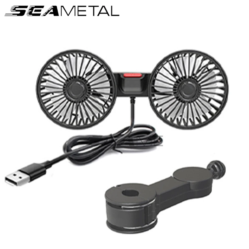 SEAMETAL 3-speed Car Seat Back Cooling Fan USB Charge Dual Head Fan 360 Degree Rotation Neck Cooler for Summer Car Accessories - Image 6