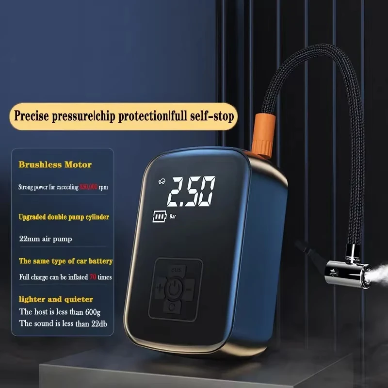 Wireless And Wired Car Air Compressor Electric Tire Inflator Pump for Motorcycle Bicycle Boat AUTO Tyre Balls - Image 2