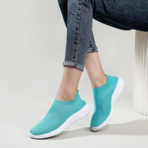 Women's Solid Color Casual Shoes, Lightweight Breathable Slip On Socks Shoes, Low Top Sneakers - Image 50