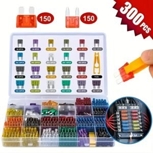 300pcs Car Blade Fuse Assortment Kit, 2A/3A/5A/7.5A/10A/15A/20A/25A/30A/35A/40A Auto Truck Automotive Medium Small Fuse Mixed Motorcycle, Circuit Fuse With Box