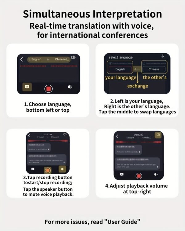 Translate Smart Wireless Headphones That Support Simultaneous Interpretation in 144 Languages, Feature a Voice Assistant, And Provide Accurate Real-Time Voice Translation Anytime And Anywhere, Making Them The Best Choice for Business Meetings. - Image 10