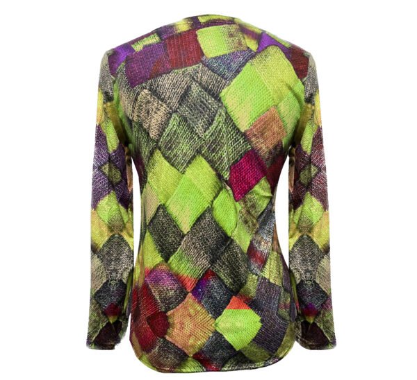 Vibrant Floral Print Long Sleeve V Neck Slim Fit T-Shirt - Soft Medium Stretch Polyester Fabric, Machine Washable, Casual Loose Style for Spring and Fall - Womens Fashion Tops - Image 19