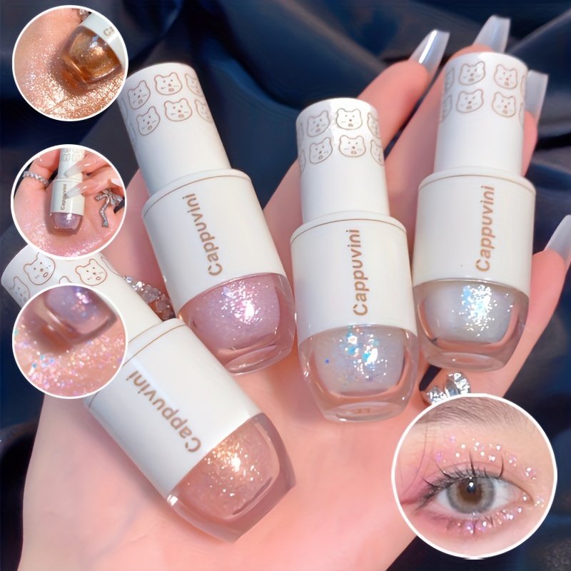 6 Colors Liquid Eyeshadow Palette - Waterproof, Long-Lasting, Highly Pigmented Highlight Sequins Glitter Eye Shadow Makeup for Music Festival, Party, and Night Out - Easy to Apply, Blendable, and Cruelty-Free - Image 5